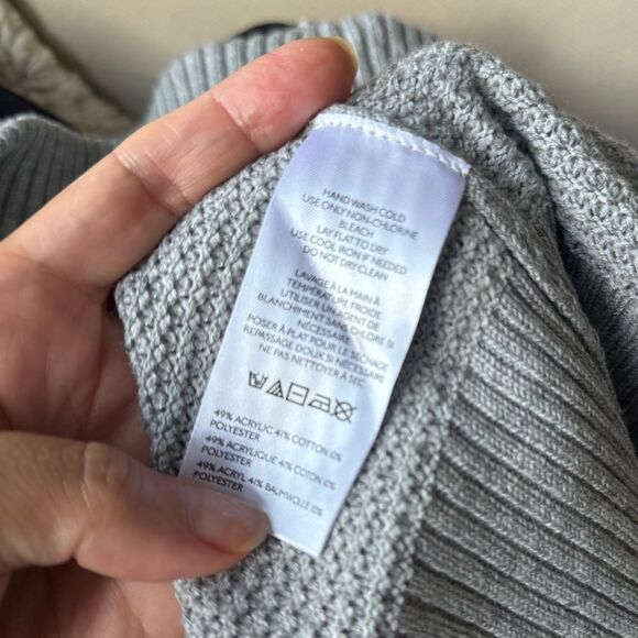 ANTHROPOLOGIE Flat White The Livvy Waffle Knit Cardigan Light Gray One Size NWT - Picture 11 of 11